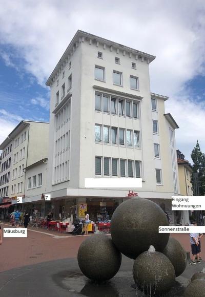 .Blick auf Selterweg: 1 Zimmer-Wohnung in bester Innenstadtlage, Sonnenstraße 18, Gießen.